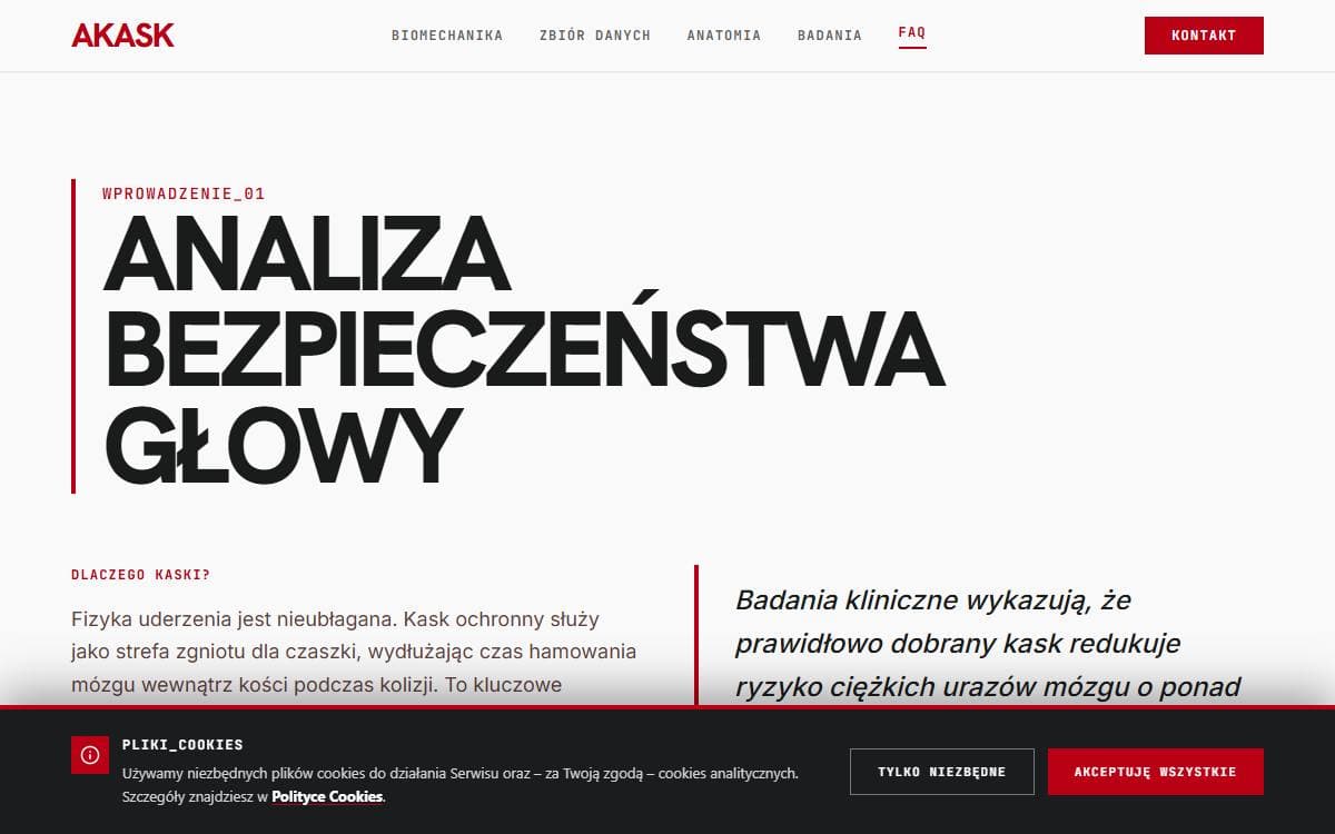 Zrzut ekranu projektu A Kask?
