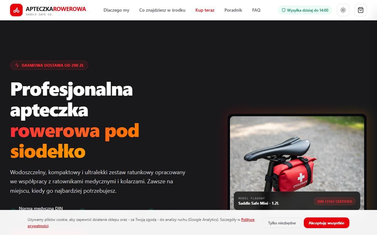 Zrzut ekranu projektu Apteczka Rowerowa