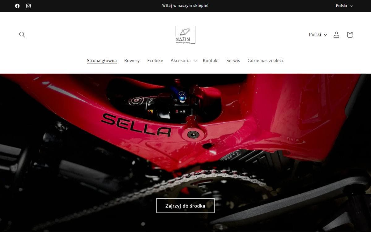 Zrzut ekranu projektu Mazim e-Bikes