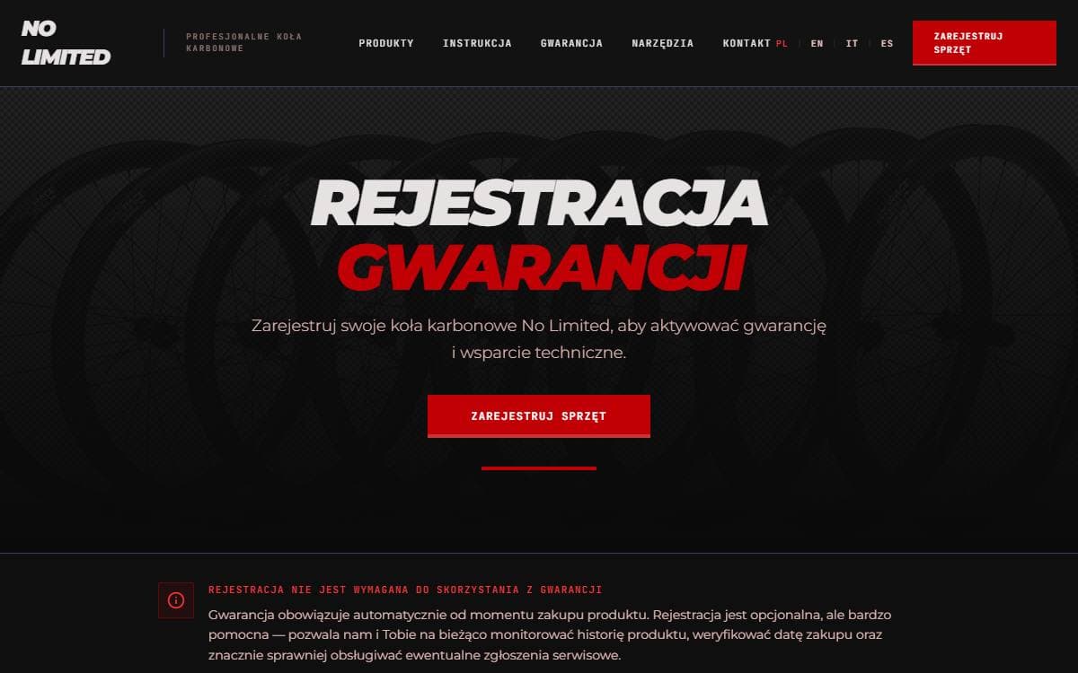 Zrzut ekranu projektu No Limited Registration
