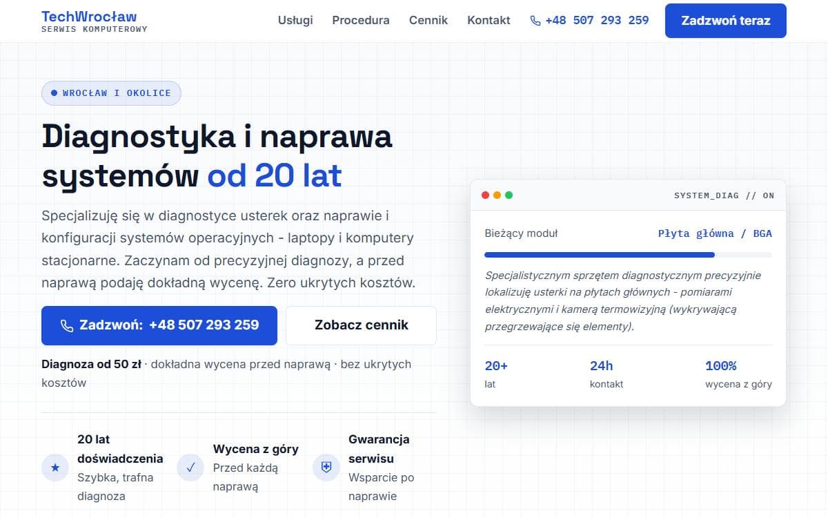 Zrzut ekranu projektu TechWrocław